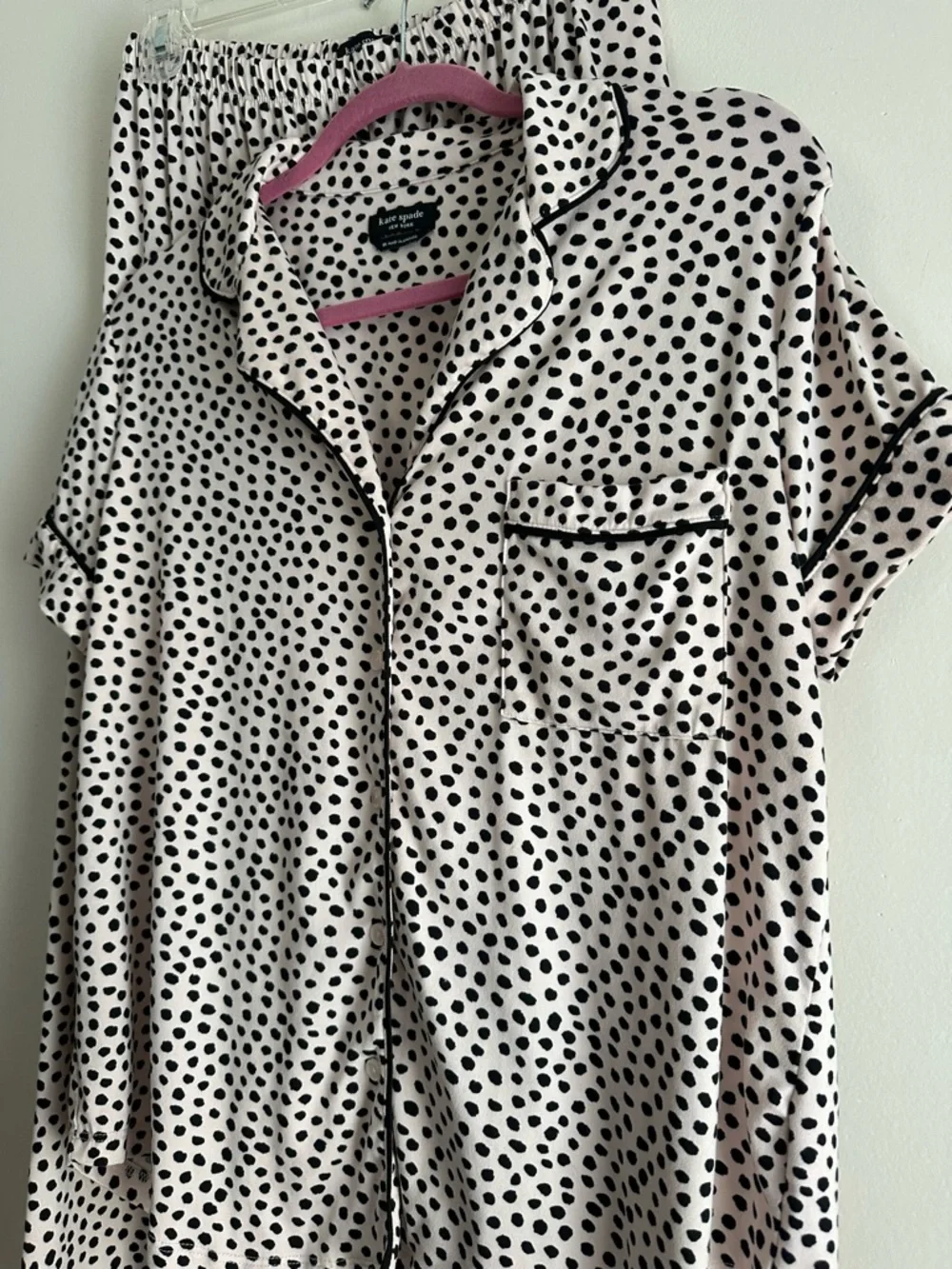 Kate‎ Spade • Flamingo Dot Pajama Sleep Set Pink/Black